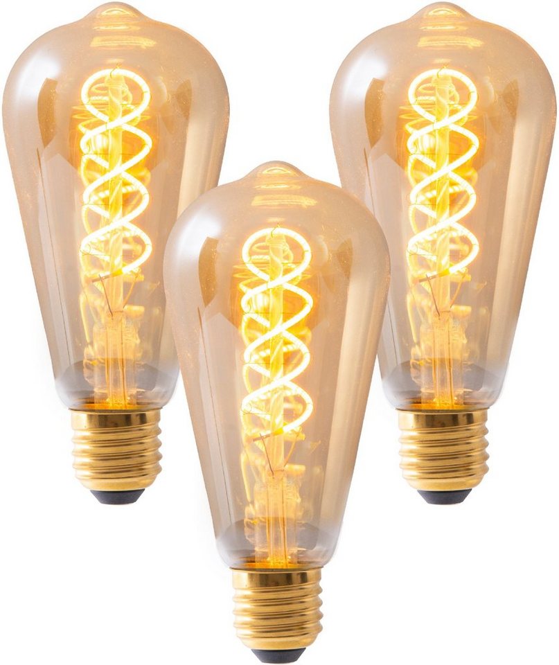 näve LED-Leuchtmittel Dilly, E27, 3 St., Warmweiß, Retro Leuchtmittel Filament – Bild 3 von 5