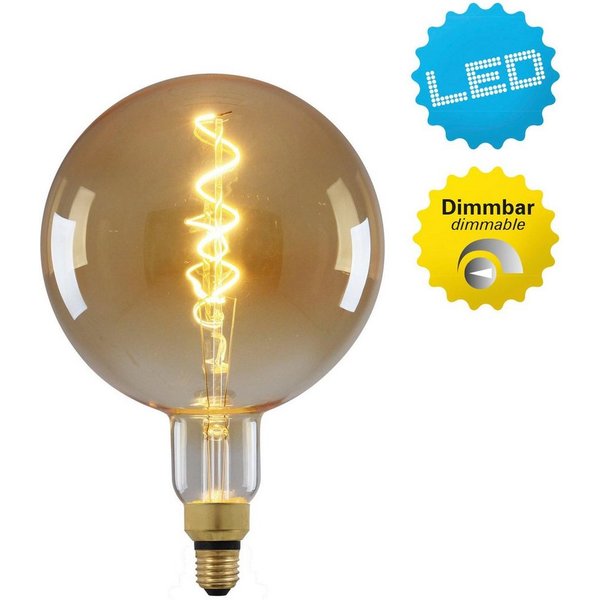 näve LED-Leuchtmittel Dilly Max, E27, 1 St., Filament warmweiß LED E27/5W dimmbar 2200K 280lm D: 20cm H: 30cm
