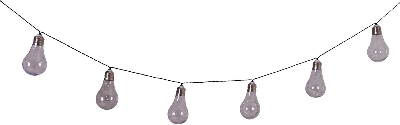 näve LED-Lichterkette Glühbirne, 10-flammig, Solar, 10 Glühbirnen klar, warmweiß, inkl. Solarpanel, Länge 300cm – Bild 5 von 5