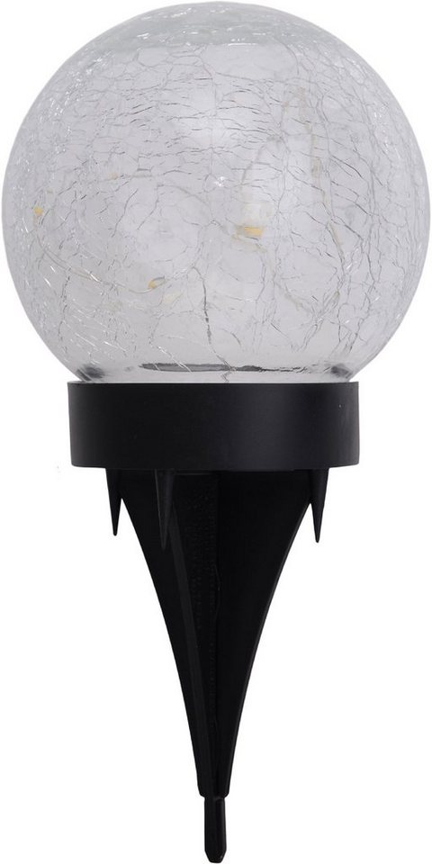 näve LED Solarleuchte Crackle, LED fest integriert, Warmweiß, 3er Set, klar/schwarz, als Tischleuchte oder Erdspieß – Bild 5 von 5