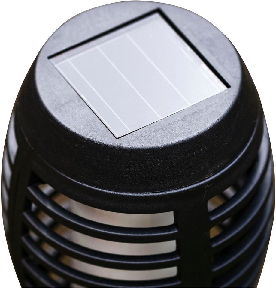 näve LED Solarleuchte Fanilo, Tageslichtsensor, LED fest integriert, Warmweiß, 5er Set Fackeln, Flammeneffekt, schwarz, LED warmweiß, H: 45cm, D: 6cm – Bild 5 von 5
