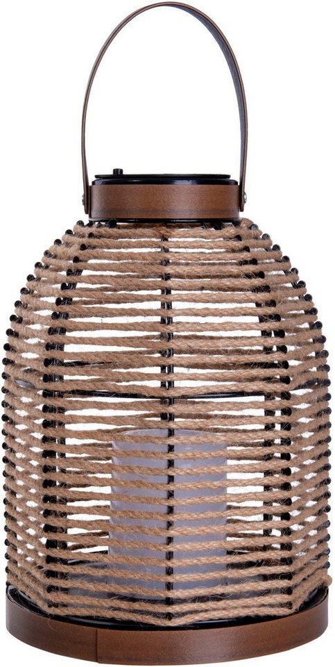 näve LED Solarleuchte Korbinian, LED fest integriert, Warmweiß, Schnurbespannung, Haltegriff, unbeleuchtete Dekokerze, H: 29cm – Bild 3 von 5