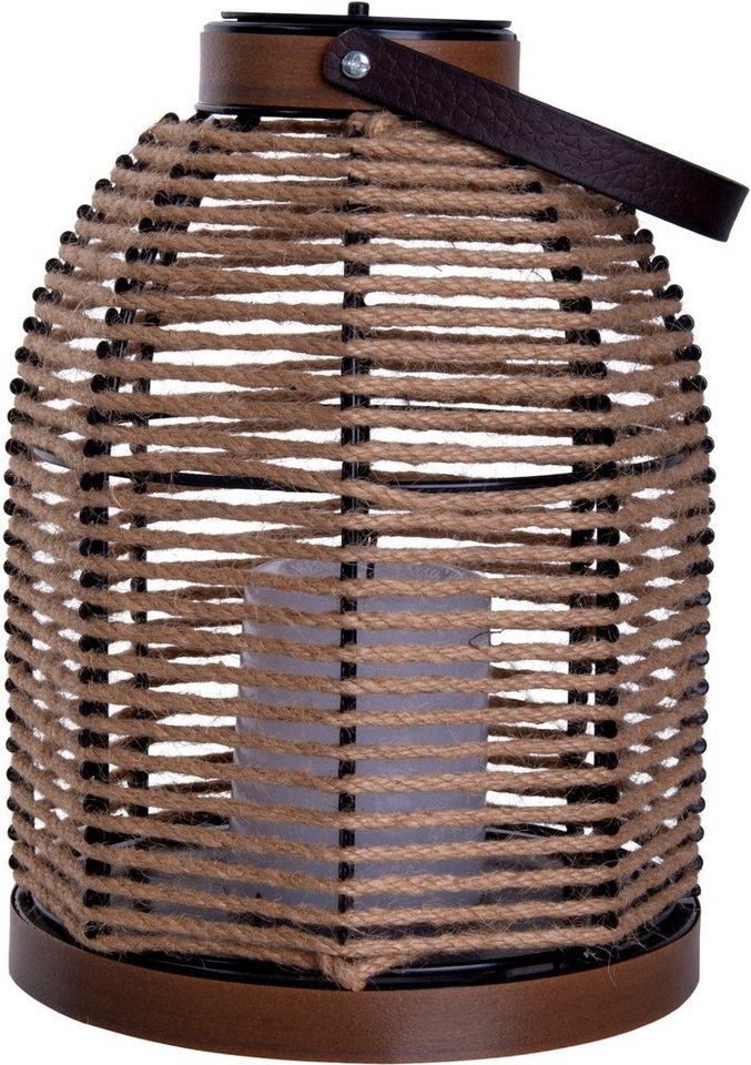 näve LED Solarleuchte Korbinian, LED fest integriert, Warmweiß, Schnurbespannung, Haltegriff, unbeleuchtete Dekokerze, H: 29cm – Bild 4 von 5