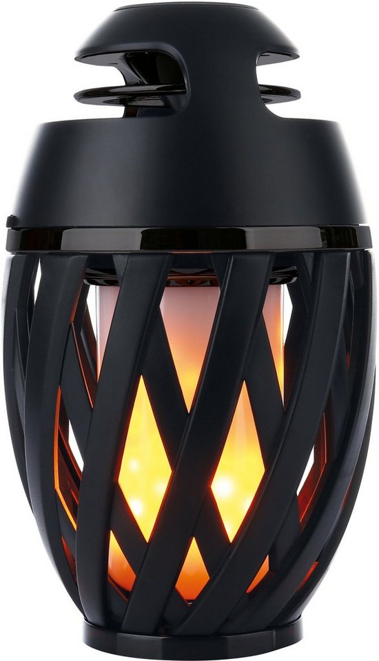 näve LED Tischleuchte Muna, Bluetooth-Lautsprecher, USB-Ladefunktion, LED fest integriert, Bluetooth Speaker, Falmmeneffekt, ca. 5-6h Lichteffekt + Lautsprecher – Bild 2 von 5