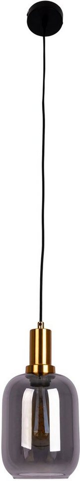 näve Pendelleuchte Fumo, ohne Leuchtmittel, aus Metall in Schwarz und Gold und Rauchglas, Ø ca. 22 cm, Höhe 150 cm – Bild 4 von 5