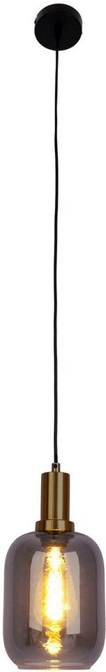 näve Pendelleuchte Fumo, ohne Leuchtmittel, aus Metall in Schwarz und Gold und Rauchglas, Ø ca. 22 cm, Höhe 150 cm – Bild 5 von 5