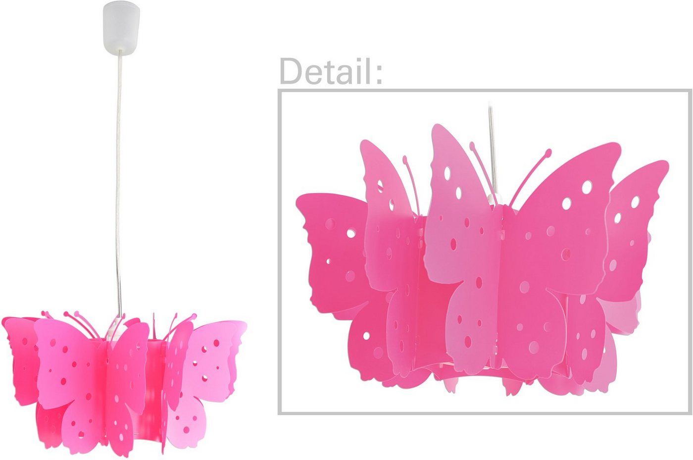 näve Pendelleuchte Kizi, ohne Leuchtmittel, Hängeleuchte, pink – Bild 2 von 3