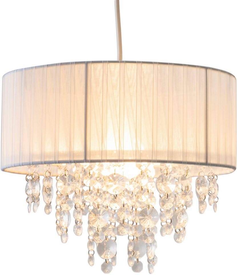 näve Pendelleuchte Kristallo, ohne Leuchtmittel, Leuchtmittel wechselbar, incl. Pendel: weiß - 80cm, Material: Metall/Kunststoff/Textil, weiß – Bild 2 von 3