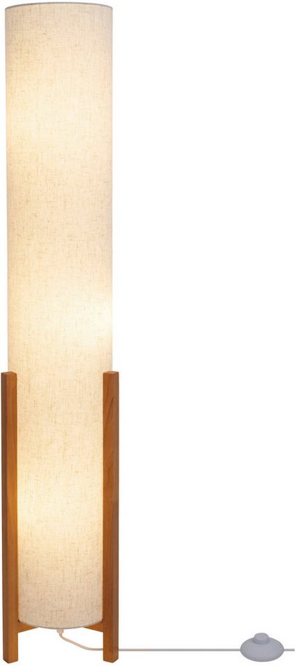 näve Stehlampe Matida, Ein-/Ausschalter, ohne Leuchtmittel, 1xE27 exkl., Holzgestell, Textilschirm natur, H: ca. 32cm, D: ca. 22cm – Bild 3 von 5