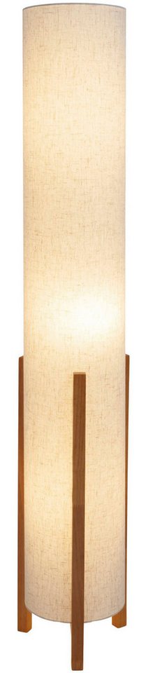 näve Stehlampe Matida, Ein-/Ausschalter, ohne Leuchtmittel, 1xE27 exkl., Holzgestell, Textilschirm natur, H: ca. 32cm, D: ca. 22cm – Bild 4 von 5