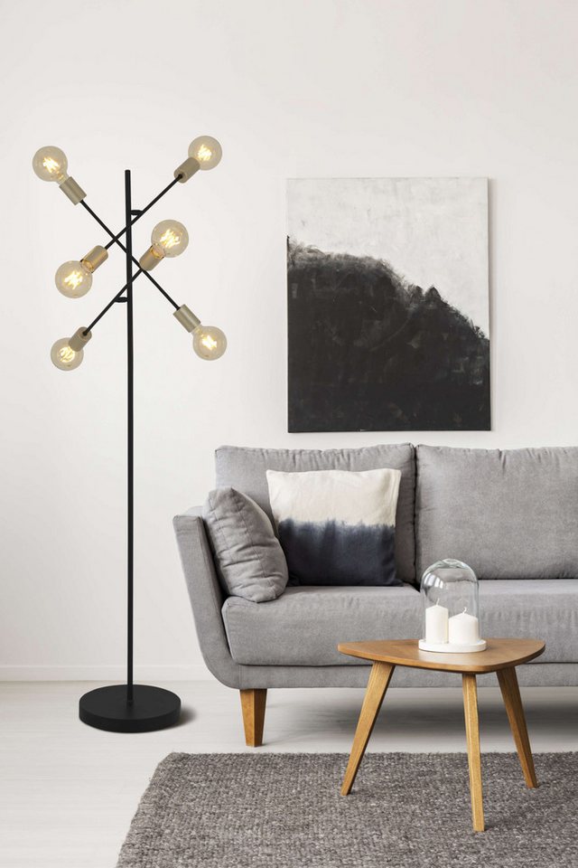 näve Stehlampe Modo, ohne Leuchtmittel, E27 max. 40W, incl. Tippschalter/Fußschalter, Farbe: schwarz, gold – Bild 2 von 5
