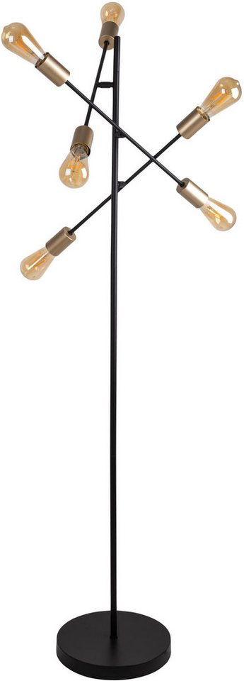 näve Stehlampe Modo, ohne Leuchtmittel, E27 max. 40W, incl. Tippschalter/Fußschalter, Farbe: schwarz, gold – Bild 3 von 5