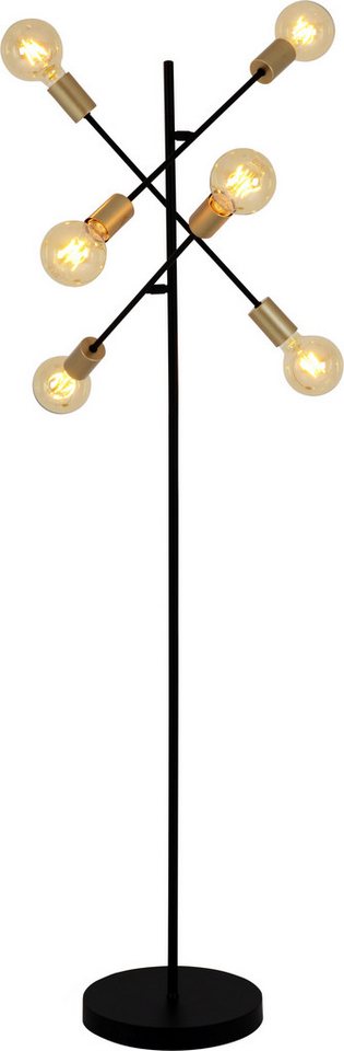 näve Stehlampe Modo, ohne Leuchtmittel, E27 max. 40W, incl. Tippschalter/Fußschalter, Farbe: schwarz, gold – Bild 4 von 5