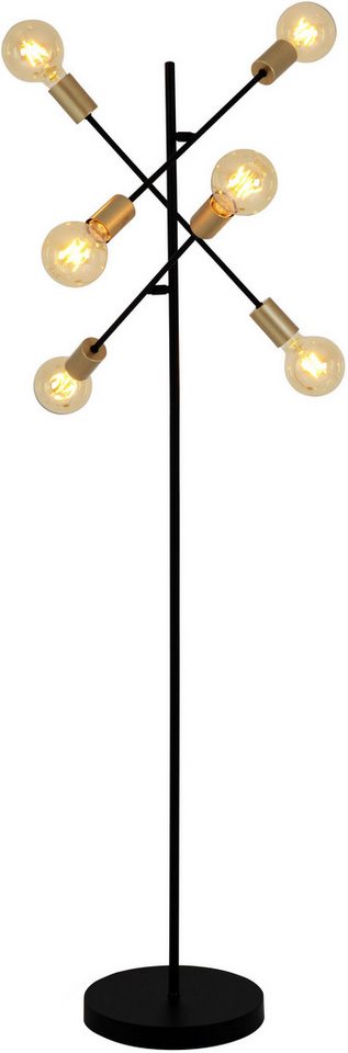 näve Stehlampe Modo, ohne Leuchtmittel, E27 max. 40W, incl. Tippschalter/Fußschalter, Farbe: schwarz, gold – Bild 5 von 5