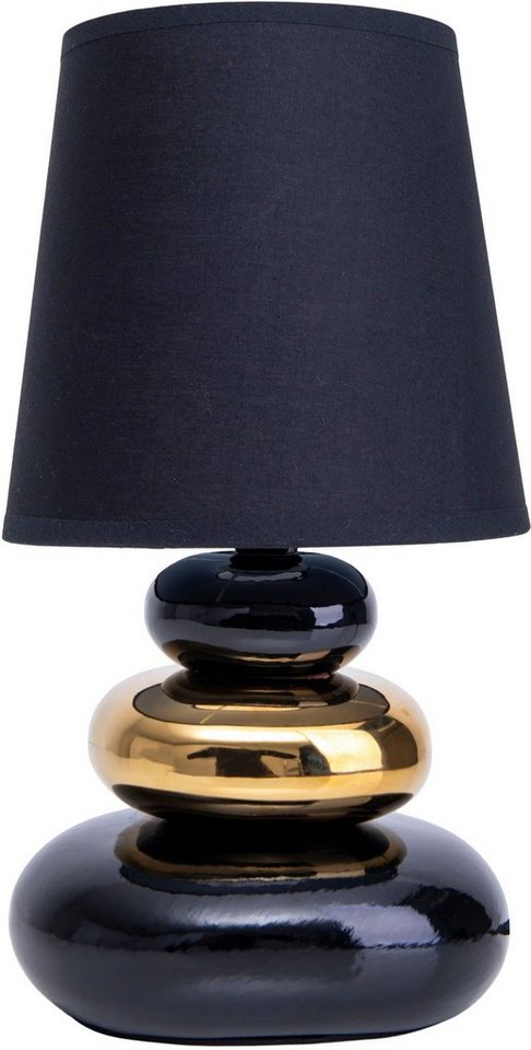 näve Tischleuchte Stoney, ohne Leuchtmittel, mit Keramikfuß und Textilschirm, 1xE14/max.40W – Bild 2 von 5