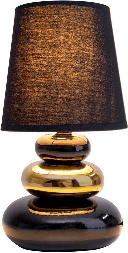 näve Tischleuchte Stoney, ohne Leuchtmittel, mit Keramikfuß und Textilschirm, 1xE14/max.40W – Bild 3 von 5