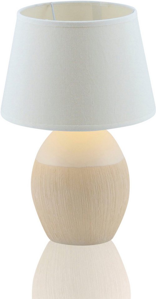 näve Tischleuchte Talia, ohne Leuchtmittel, Keramikfuß, Textilschirm, Zuleitung 130 cm mit Kippschalter, E14 – Bild 4 von 5