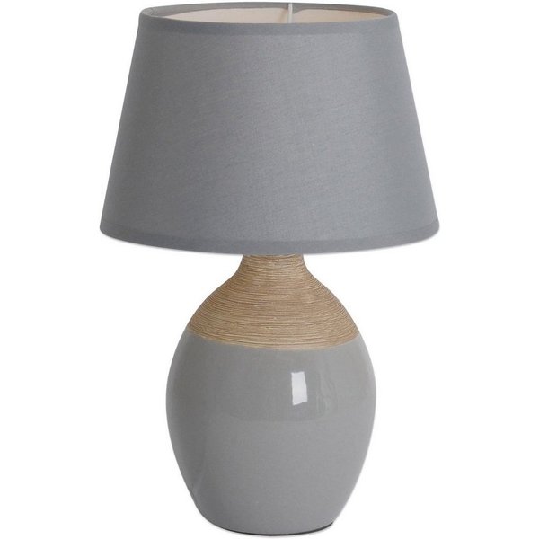 näve Tischleuchte Talia, ohne Leuchtmittel, Keramik, E14 max. 60W, Kippschalter, 2- farbiger Fuß (grau und natur)