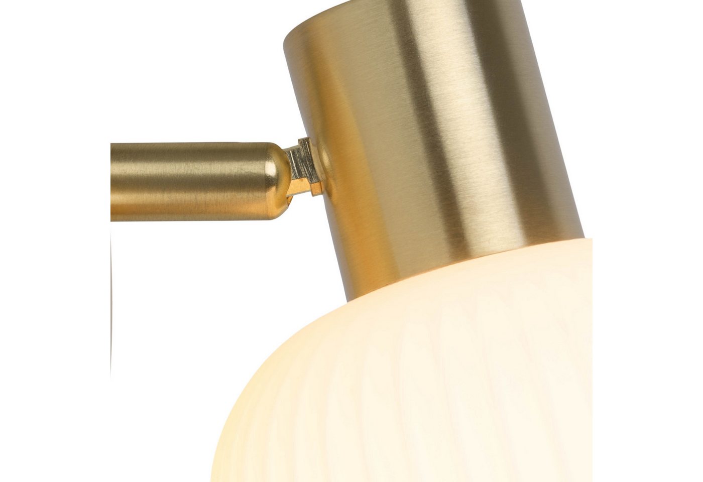 näve Wandleuchte Learta, ohne Leuchtmittel, Wand oder Deckenleuchte, exkl. E14, messing matt, Glasschirm weiß opal – Bild 5 von 5
