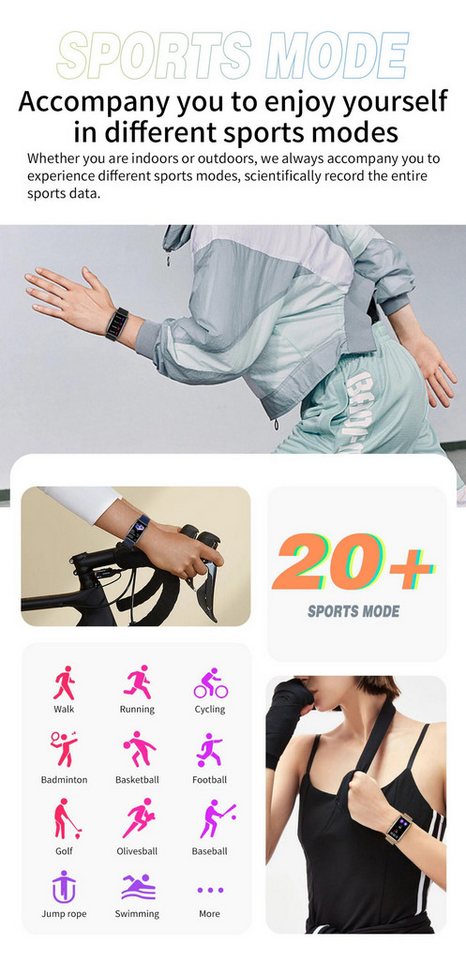 Nagham Ghazal Aswad Smartwatch 1,47 zoll Full Touch Herzfrequenz Sport Smart Armband Smartwatch – Bild 5 von 5