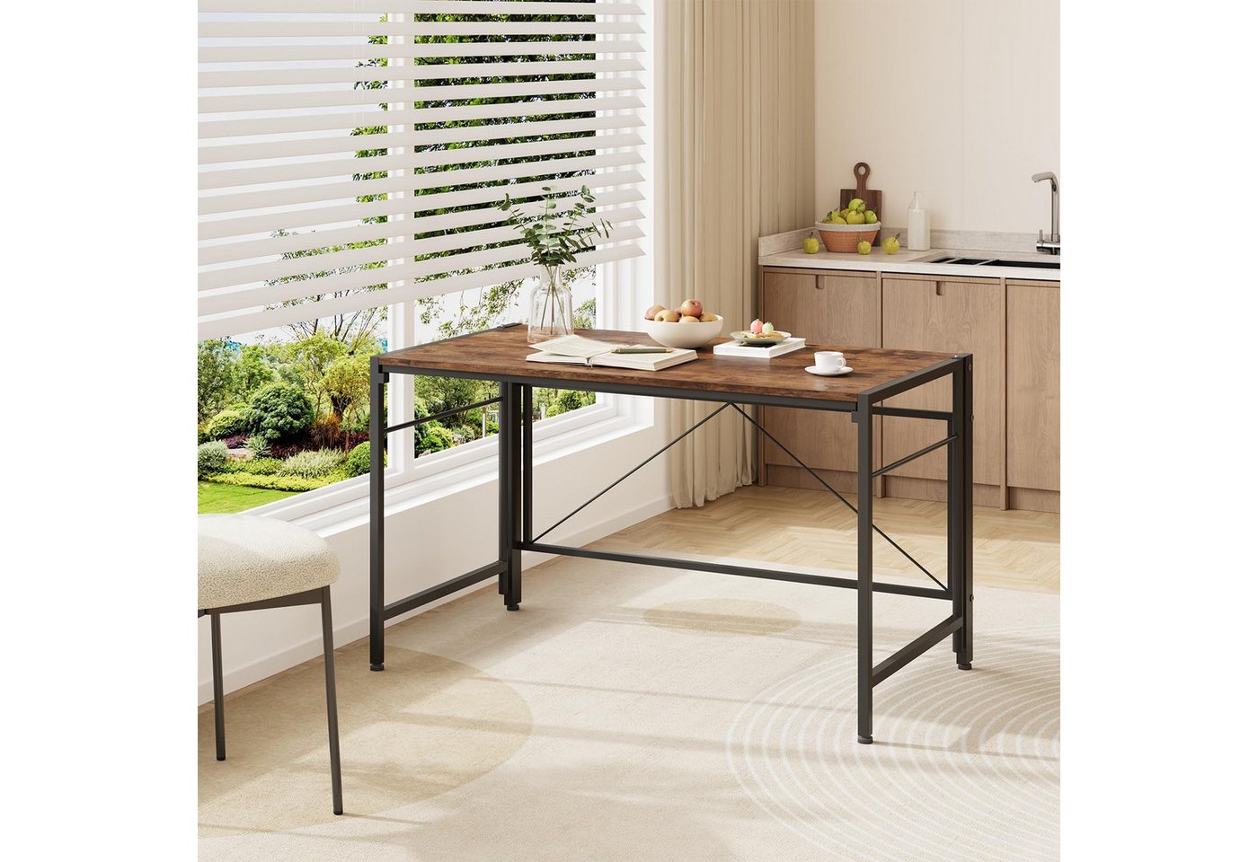 NAIMP Klapptisch Klappschreibtisch, Faltbar Tisch, Computertisch Platzsparend, Tischplatte aus MDF, einfache Montage – Bild 3 von 5