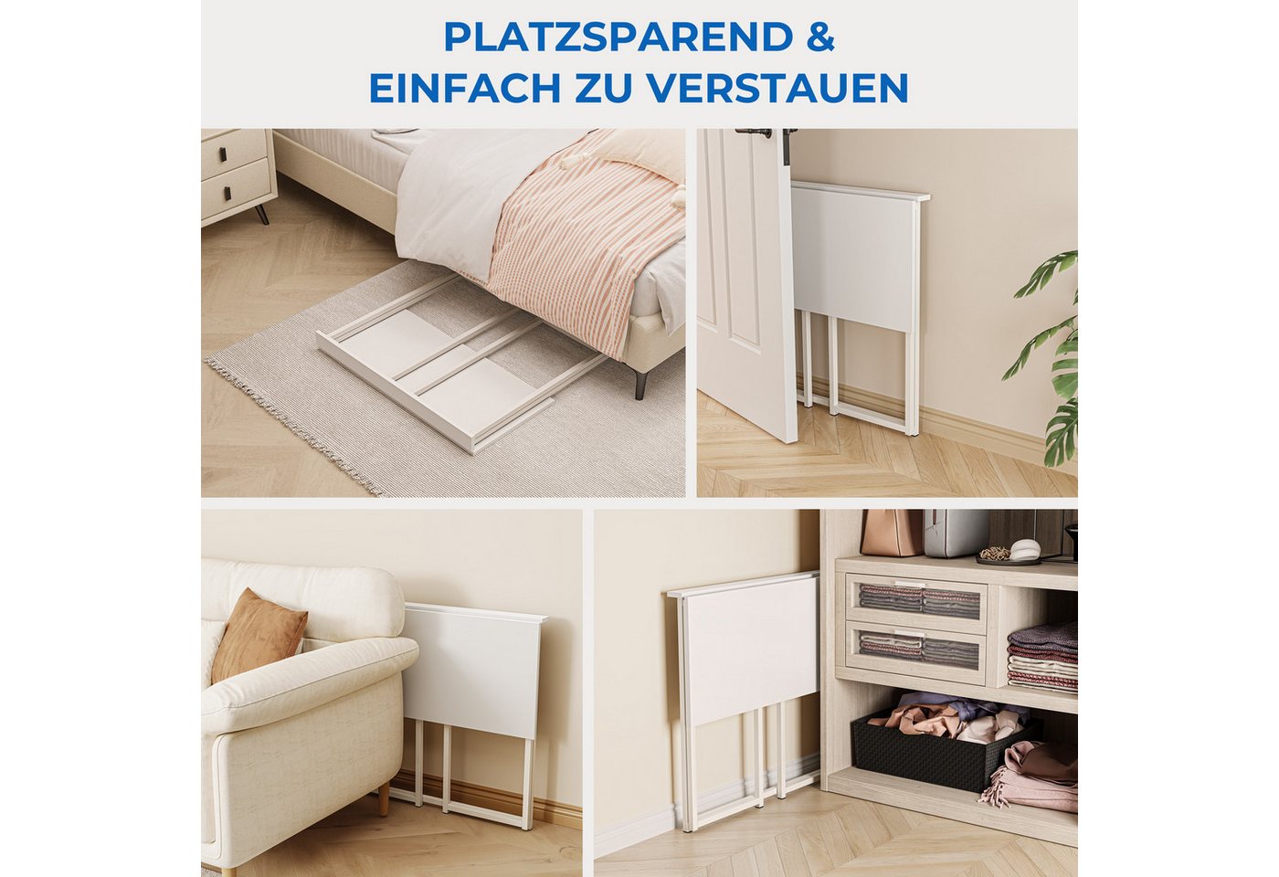 NAIMP Schreibtisch faltbar Computertisch, Klapptisch, Arbeitstisch, Bürotisch, flexibel und platzsparend – Bild 5 von 5