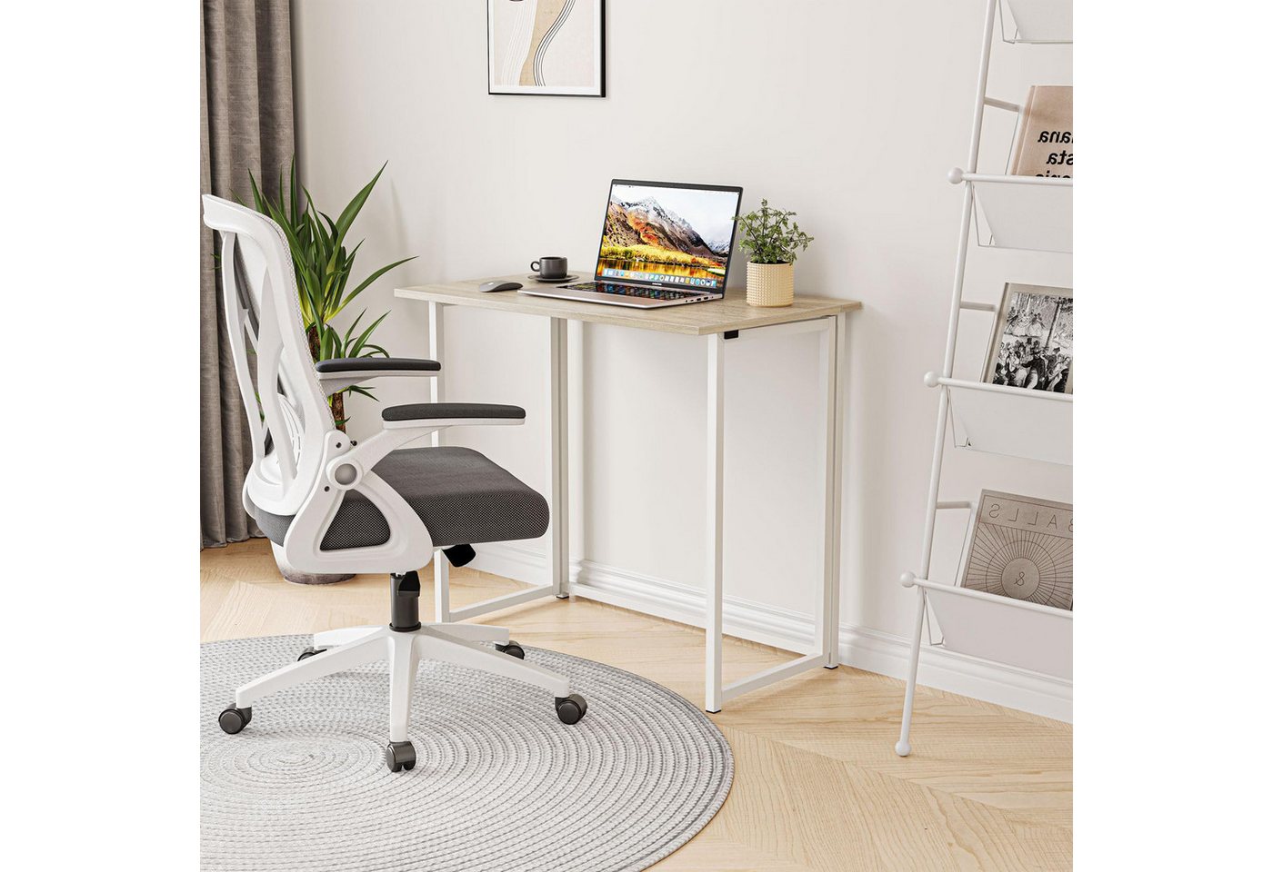 NAIMP Schreibtisch faltbar Computertisch, Klapptisch, Arbeitstisch, Bürotisch, flexibel und platzsparend – Bild 3 von 5