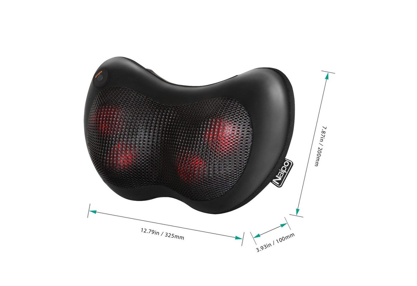 NAIPO Massagekissen, Shiatsu Massagegerät für Nacken Schulter Rücken – Bild 2 von 5