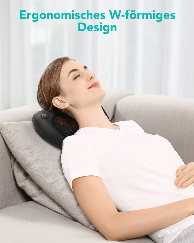 NAIPO Massagekissen, Shiatsu Massagegerät für Nacken Schulter Rücken – Bild 4 von 5