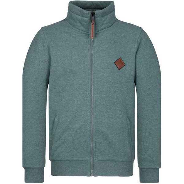 naketano Sweatjacke Herren hoher Stehkragen, Reißverschluss, Eingrifftaschen, meliert Rippbündchen, Kordelzug, Logo-Patch, Regular Fit, casual, Streetwear