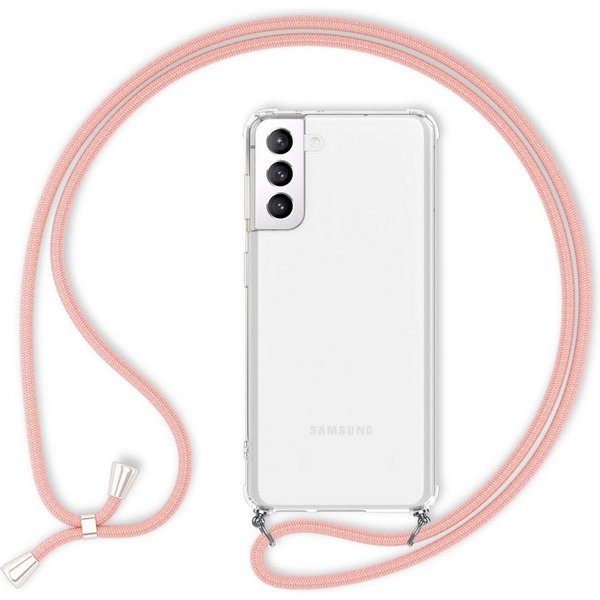 Nalia Backcover Samsung Galaxy S22 Plus 16,8 cm (6,6 Zoll), Klare Hülle mit Kette zum Umhängen / Harte Rückseite / Handyband Cover