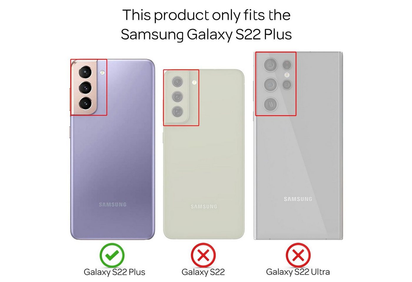 Nalia Backcover Samsung Galaxy S22 Plus 16,8 cm (6,6 Zoll), Klare Hülle mit Kette zum Umhängen / Harte Rückseite / Handyband Cover – Bild 4 von 5