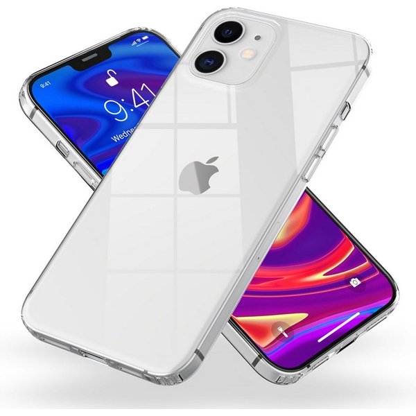Nalia Smartphone-Hülle Apple iPhone 12 Apple iPhone 12 Pro 15,5 cm (6,1 Zoll), Klare Hybrid Hülle / Harte Rückseite / Kratzfest / Super Transparent