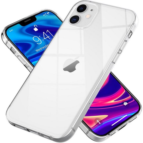 Nalia Smartphone-Hülle Apple iPhone 12 Apple iPhone 12 Pro 15,5 cm (6,1 Zoll), GLAZE Case - Transparentes Silikon, Anti-Watermark & Schlank