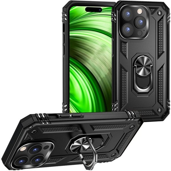 Nalia Smartphone-Hülle Apple iPhone 14 Pro 15,5 cm (6,1 Zoll), Stoßfeste Military-Style Ring Hülle / Extrem Schützend / Outdoor Case