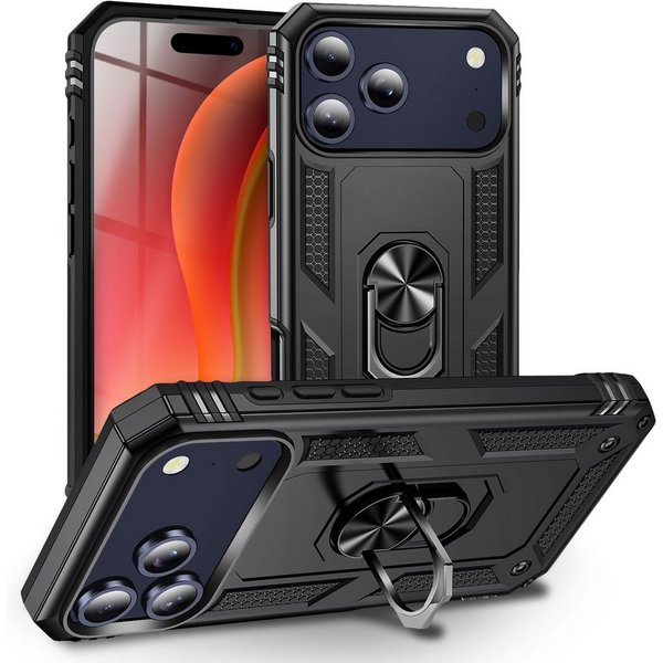 Nalia Smartphone-Hülle Apple iPhone 18 Pro Apple iPhone 17 Pro 16 cm (6,3 Zoll), Hülle mit Ring / Extrem Robust / Fallschutz / Ständer / Military Style