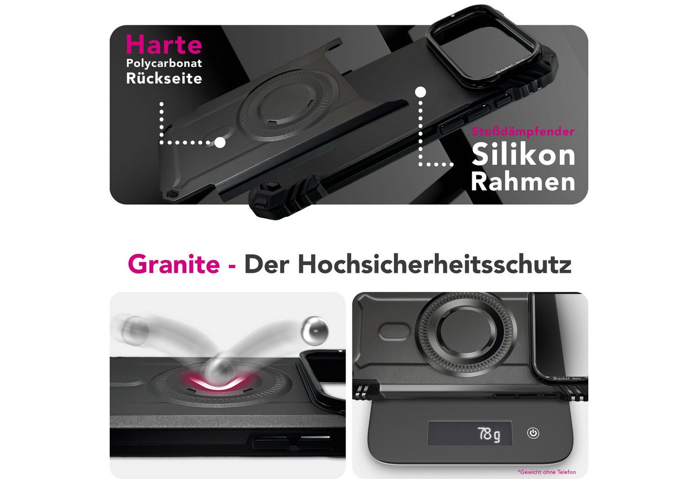 Nalia Smartphone-Hülle Apple iPhone 18 Pro Max Apple iPhone 17 Pro Max 17,5 cm (6,9 Zoll), MagSafe Hülle / Extrem Robust / Kickstand / Tactical Military Cover – Bild 2 von 5