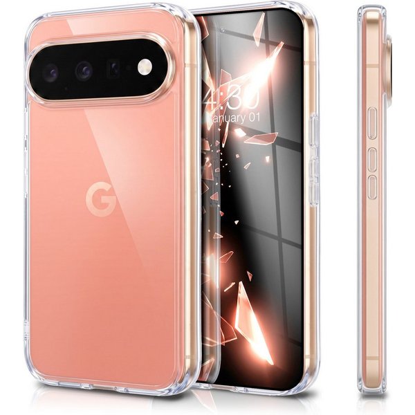 Nalia Smartphone-Hülle Google Pixel 11 Pro 16 cm (6,3 Zoll), GLAZE Case - Transparentes Silikon, Anti-Watermark & Schlank