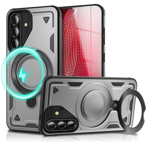 Nalia Smartphone-Hülle Samsung Galaxy A56 17 cm (6,7 Zoll), Military Cover / MagSafe / 360° Dreh Ring / Aufsteller / Outdoor Hülle