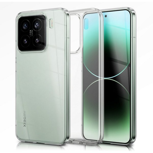 Nalia Smartphone-Hülle Xiaomi 15 16,2 cm (6,36 Zoll), GLAZE Case - Transparentes Silikon, Anti-Watermark & Schlank