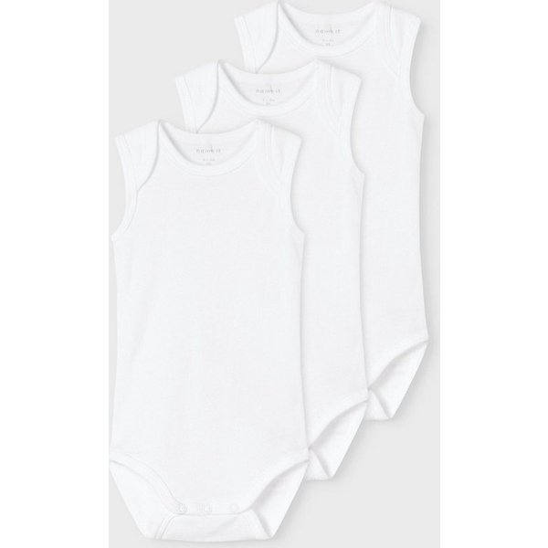 Name It Body NBNBODY 3P TANK SOLID WHITE 3 NOOS (Packung, 3-tlg)