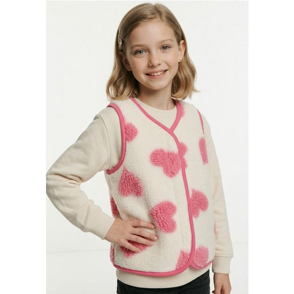 Name It Fleeceweste NMFLARA TEDDY VEST aus Polyester, normal geschnitten, mit V-Ausschnitt