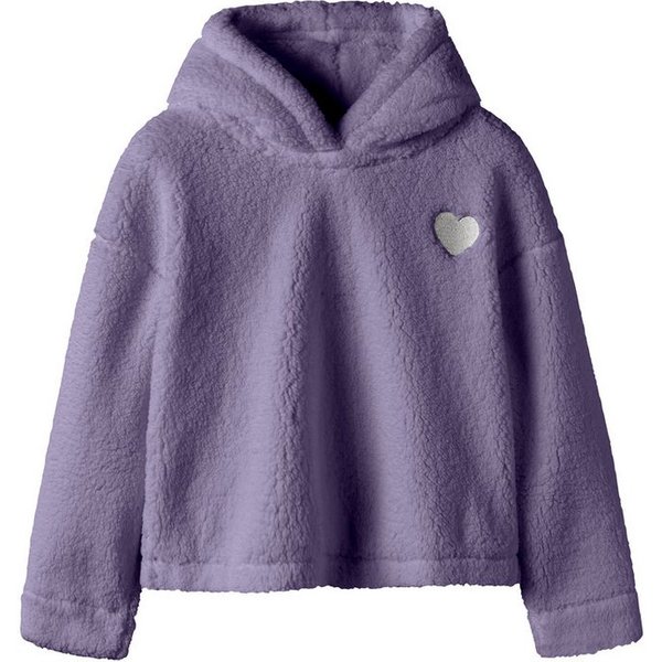 Name It Kapuzensweatshirt NKFONEA LS TEDDY PULLOVER WH PB Kunstfaser
