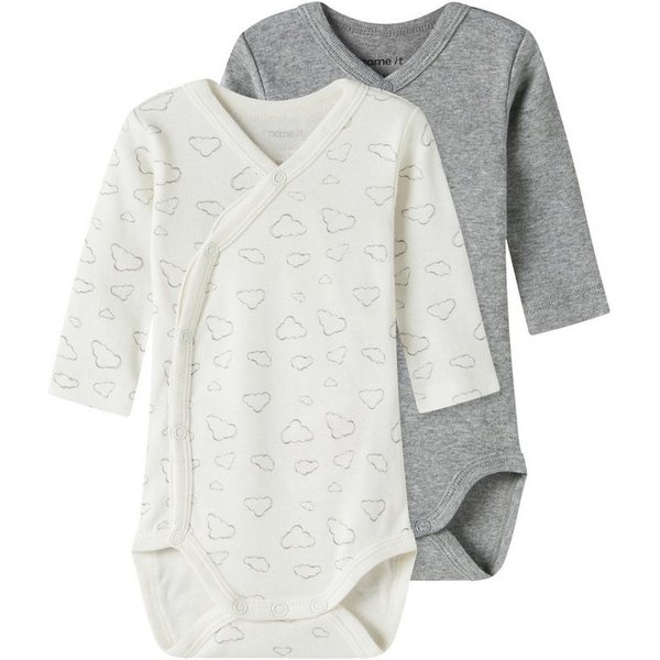 Name It Langarmwickelbody NBNBODY 2P LS WRAP CLOUD NOOS (Packung, 2-tlg)