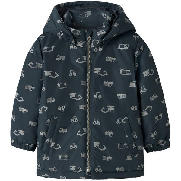 Name It Outdoorjacke NMMMAX JACKET PA REF AOP NOOS Kunstfaser, abnehmbare Kapuze, wasserabweisend