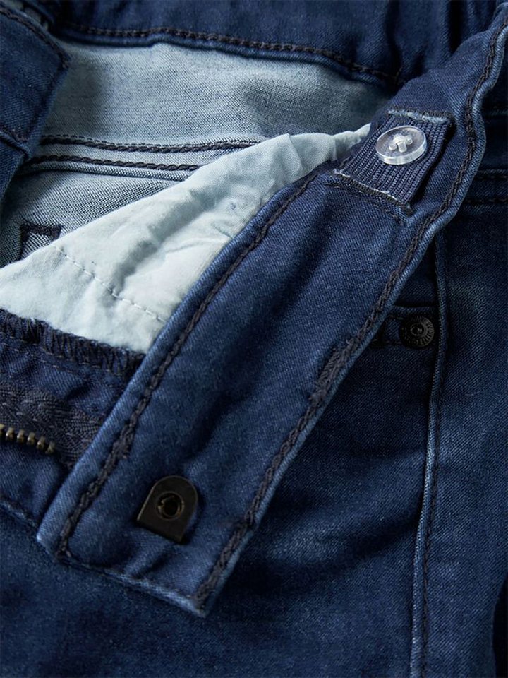 Name It Regular-fit-Jeans Stretch Slim Fit Used Look Verstellbarer für Jungen Baumwolle Normal Fit Einfarbig elastisch Reißverschluss – Bild 5 von 5
