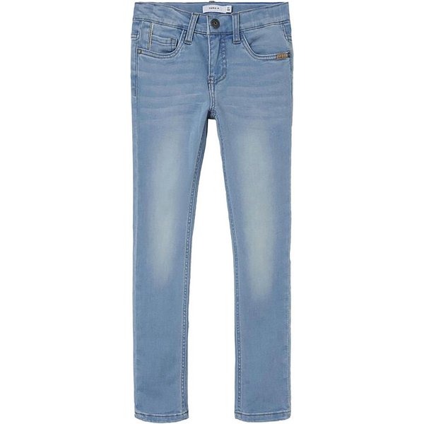 Name It Regular-fit-Jeans Stretch Slim Fit Used Look Verstellbarer für Jungen Baumwolle Normal Fit Einfarbig elastisch Reißverschluss