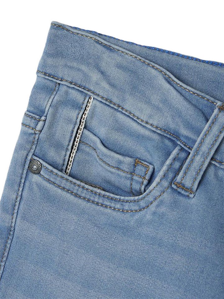 Name It Regular-fit-Jeans Stretch Slim Fit Used Look Verstellbarer für Jungen Baumwolle Normal Fit Einfarbig elastisch Reißverschluss – Bild 4 von 5