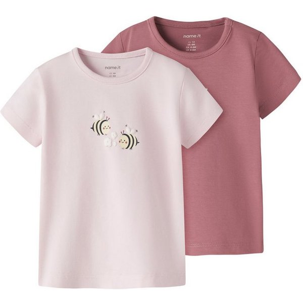 Name It Rundhalsshirt NBFVUBIE 2P SS TOP BOX (Packung, 2-tlg) Baumwollmischung, regular fit