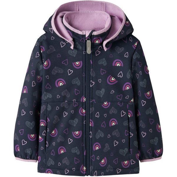 Name It Softshelljacke NMFMALTA05 SOFTSHELL JACKET AOP FO1 Materialmix, wasserdicht, winddicht